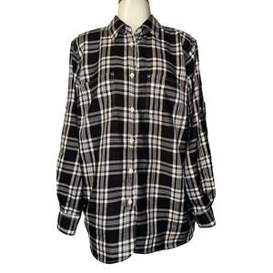 LRL Lauren Jeans Co Ralph Lauren Button Up Long Sleeve Women's  1X Roll Sleeve